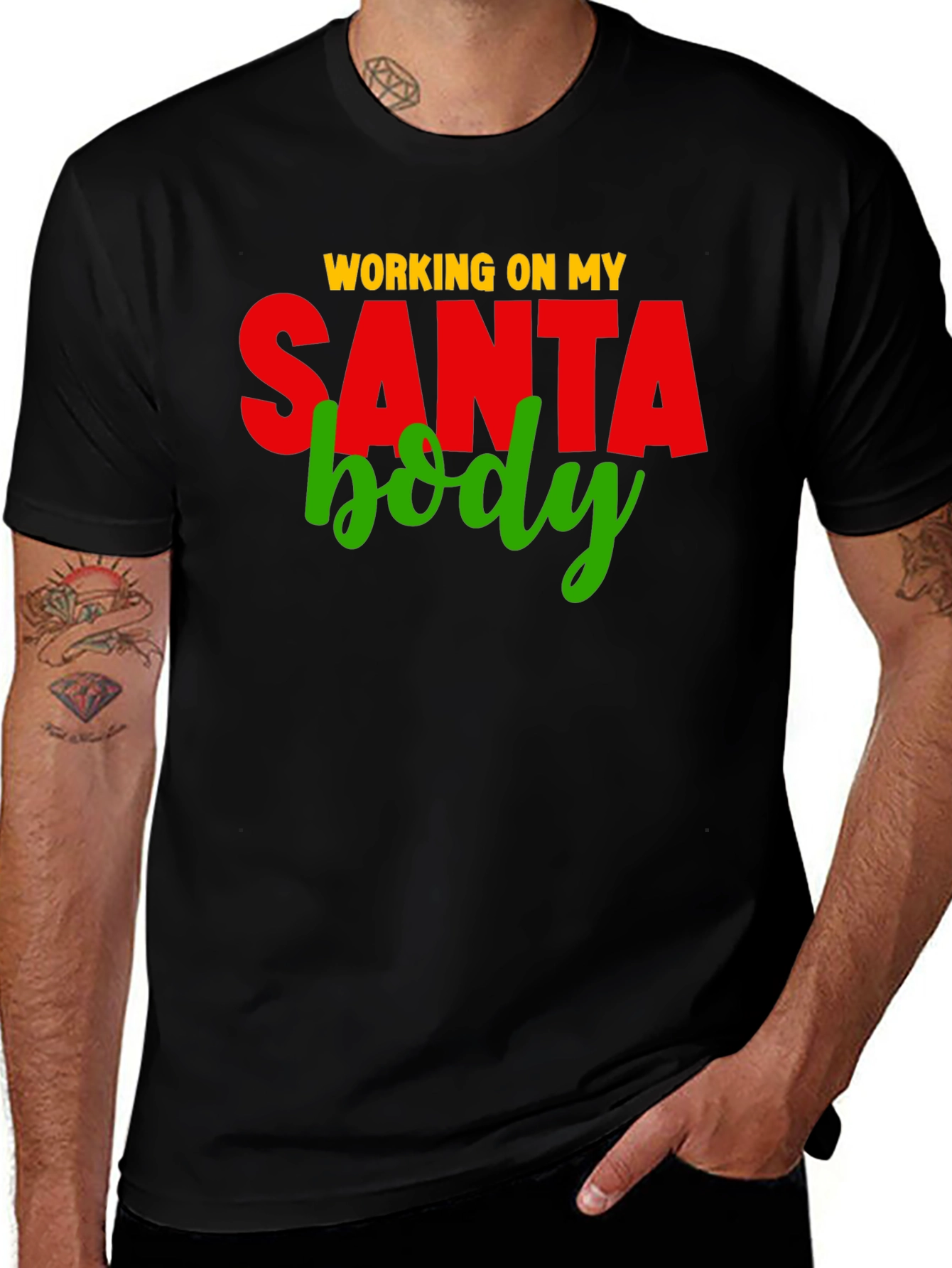 Working on My Santa Body T-Shirt