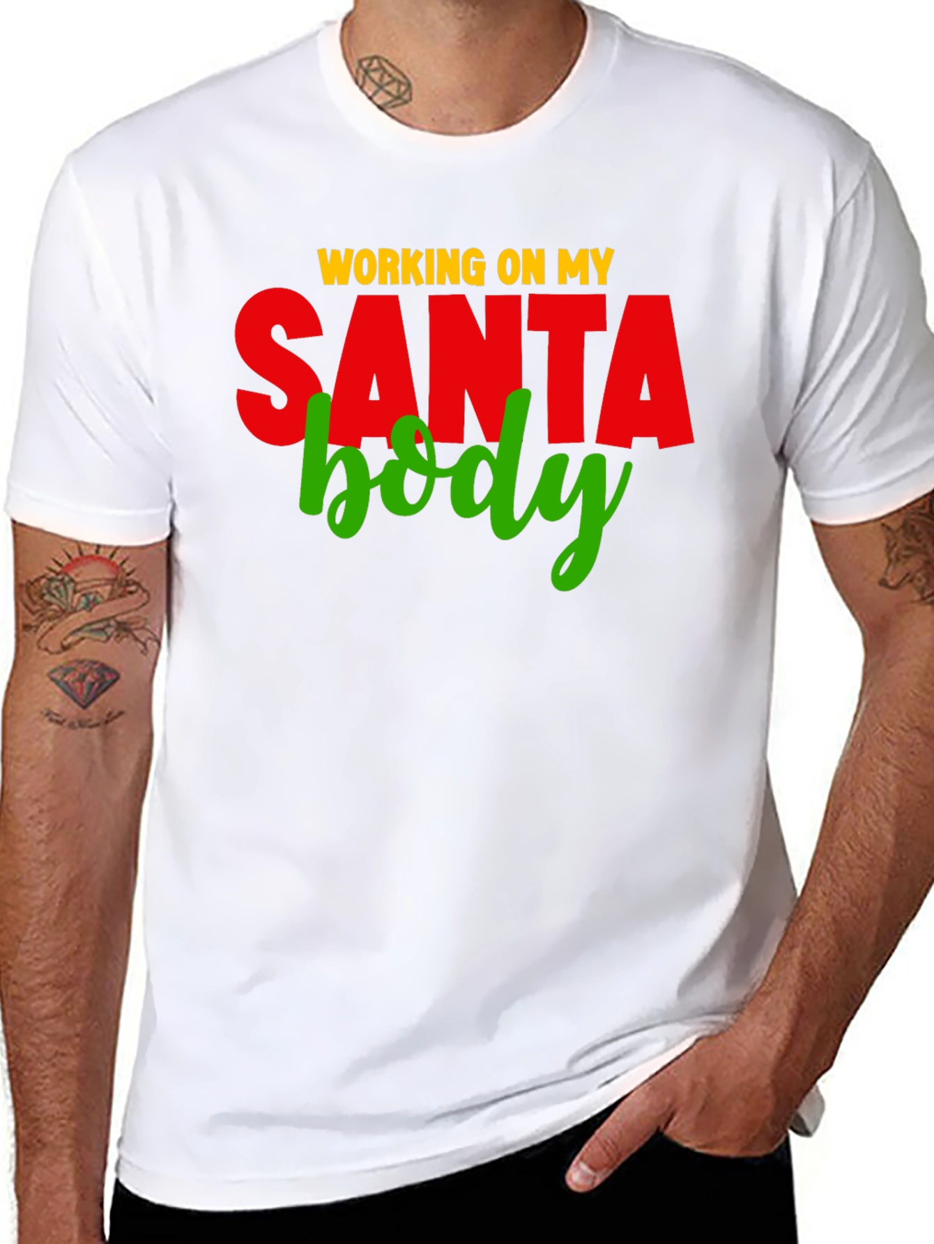 Working on My Santa Body T-Shirt