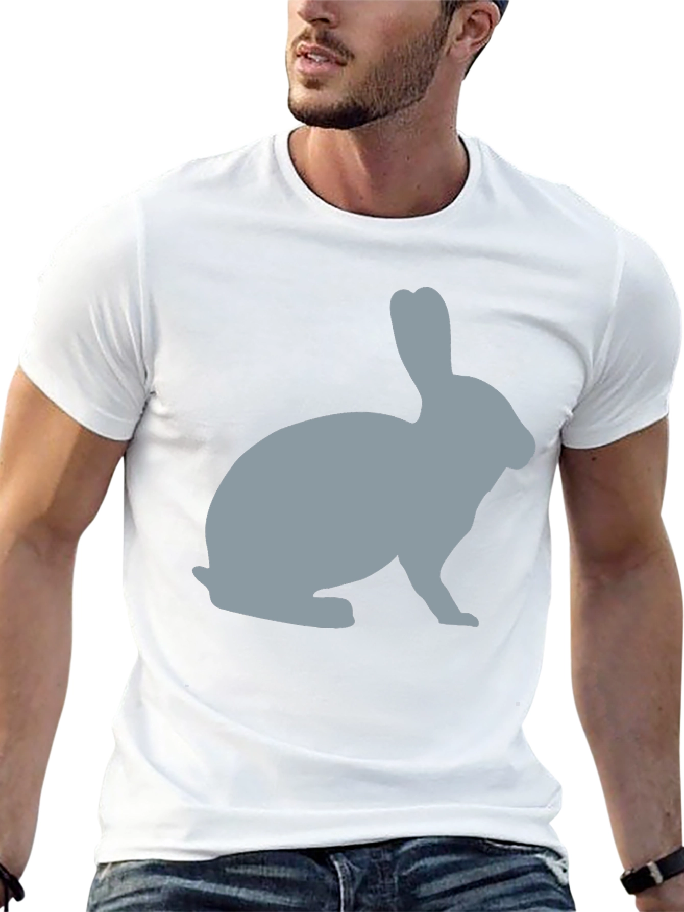 Rabbit Silhouette Graphic Tee - Unisex Soft Cotton T-Shirt