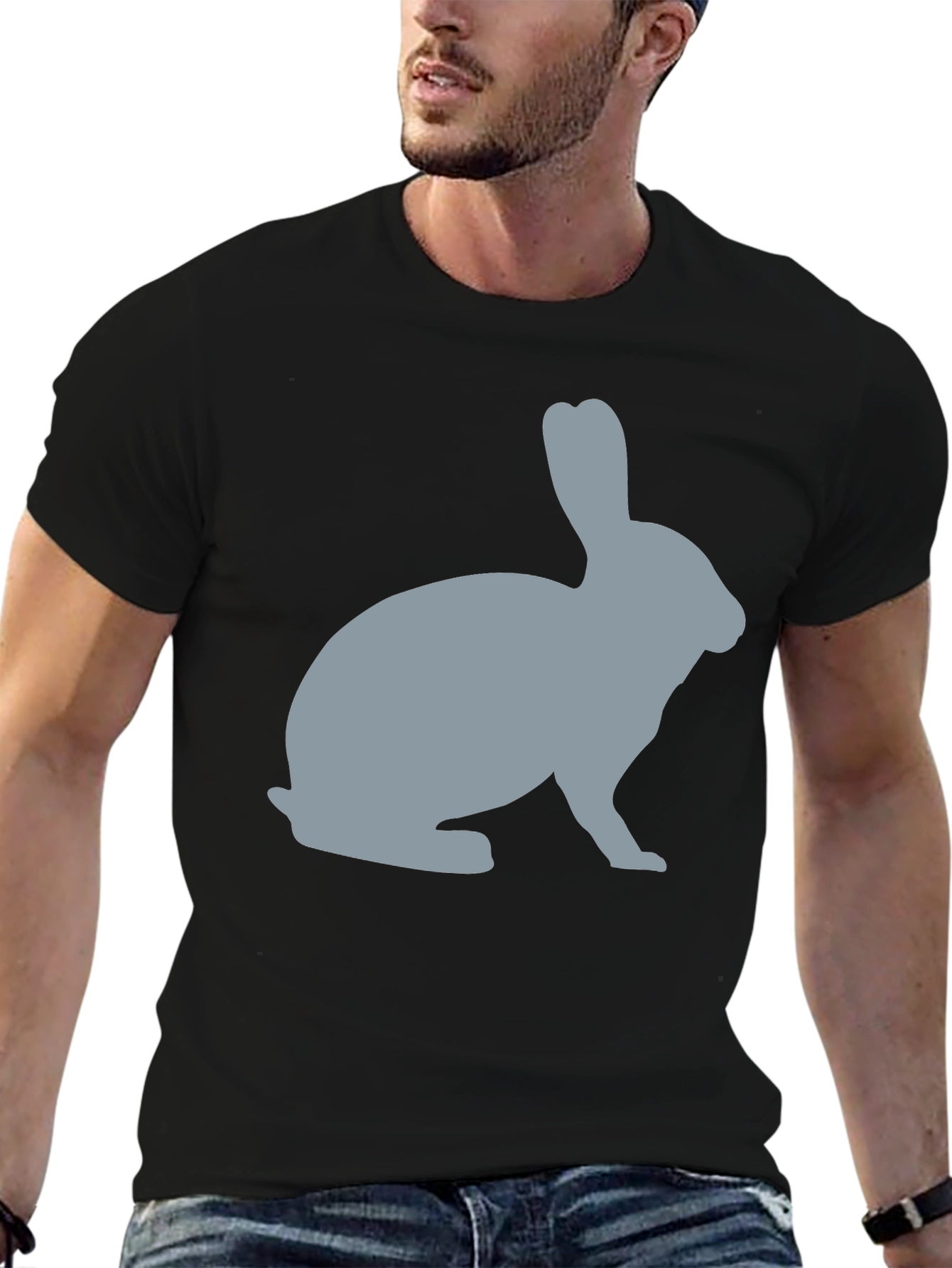 Rabbit Silhouette Graphic Tee - Unisex Soft Cotton T-Shirt