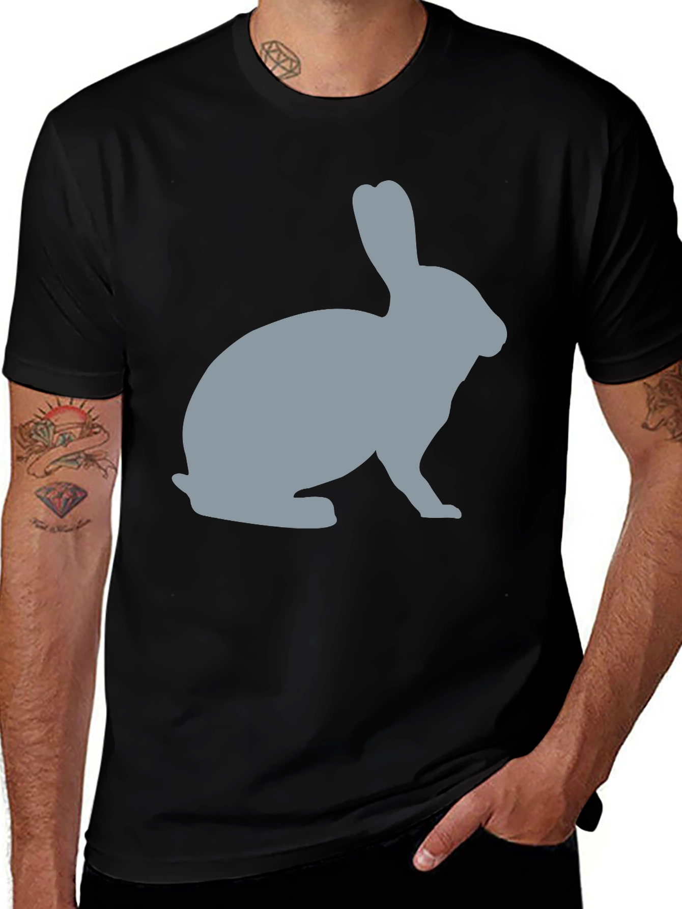 Rabbit Silhouette Graphic Tee - Unisex Soft Cotton T-Shirt