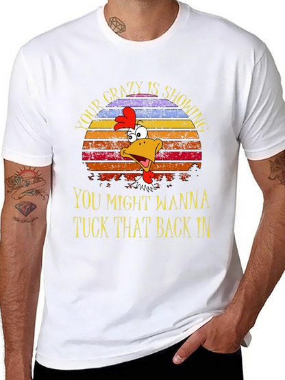 Crazy Showing Chicken Graphic Tee