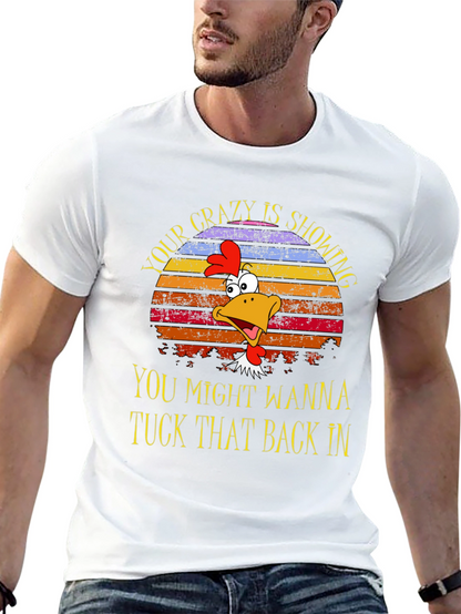 Crazy Showing Chicken Graphic Tee