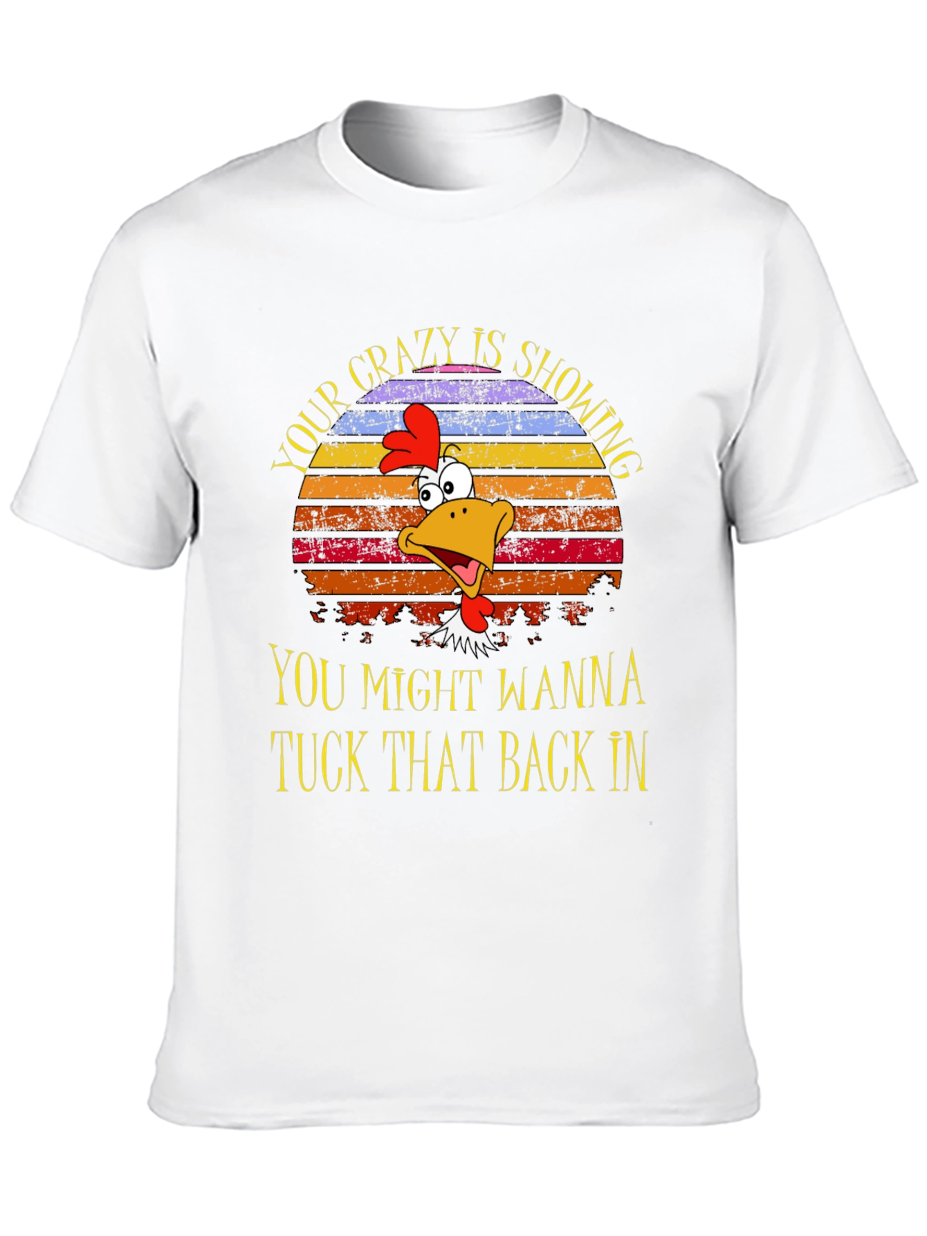 Crazy Showing Chicken Graphic Tee