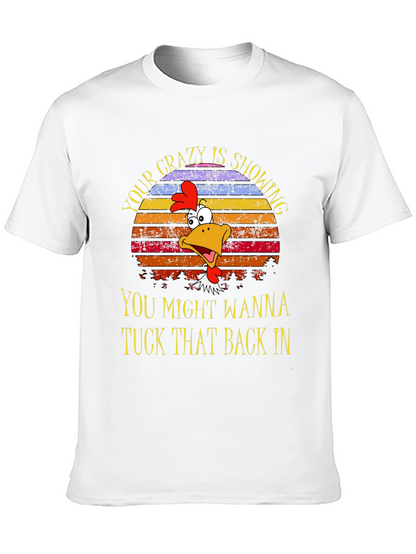 Crazy Showing Chicken Graphic Tee