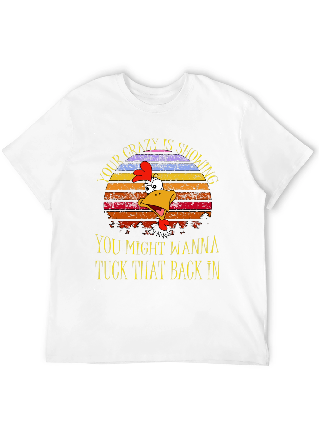 Crazy Showing Chicken Graphic Tee