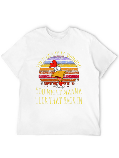 Crazy Showing Chicken Graphic Tee