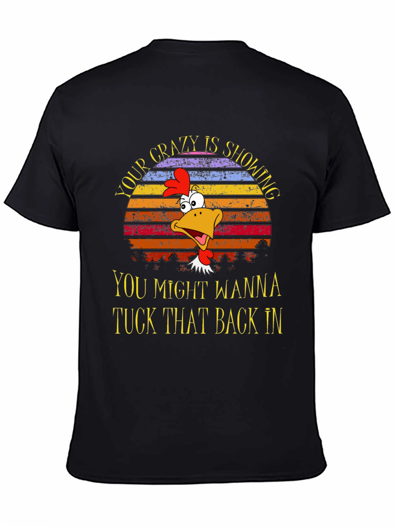Crazy Showing Chicken Graphic Tee