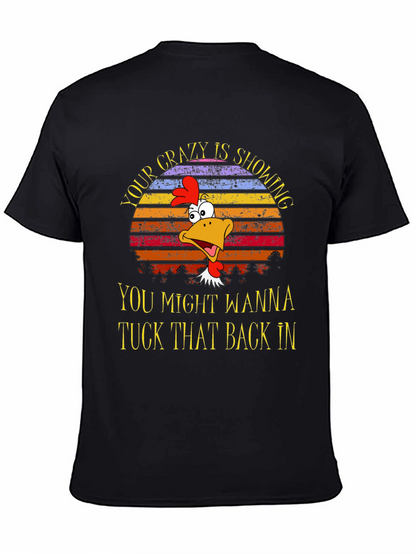 Crazy Showing Chicken Graphic Tee