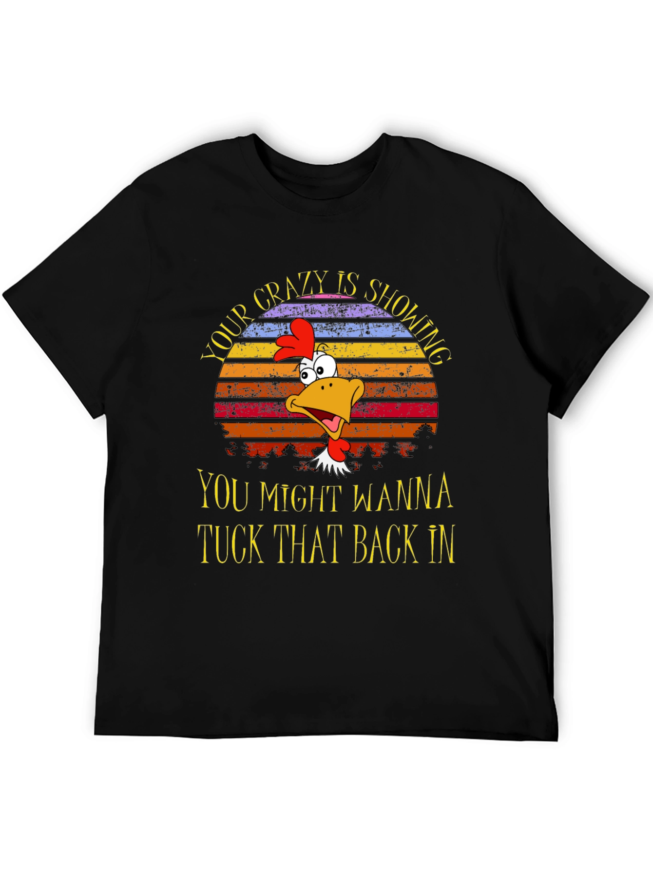 Crazy Showing Chicken Graphic Tee