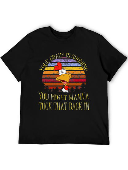 Crazy Showing Chicken Graphic Tee