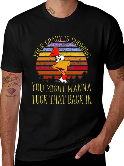 Crazy Showing Chicken Graphic Tee