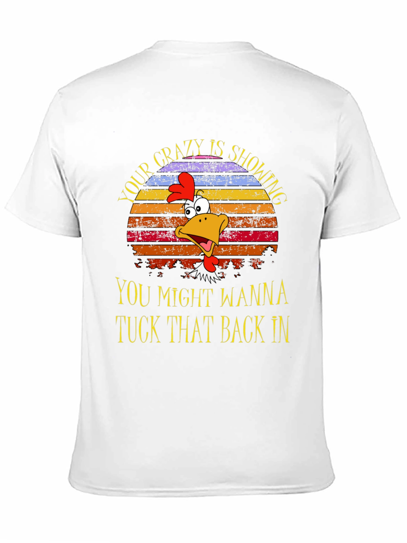 Crazy Showing Chicken Graphic Tee