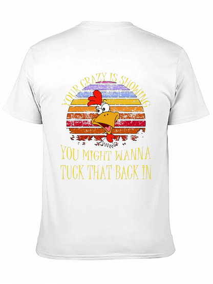 Crazy Showing Chicken Graphic Tee