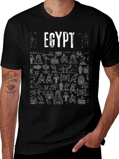 Egypt Graphic Print Black T-Shirt