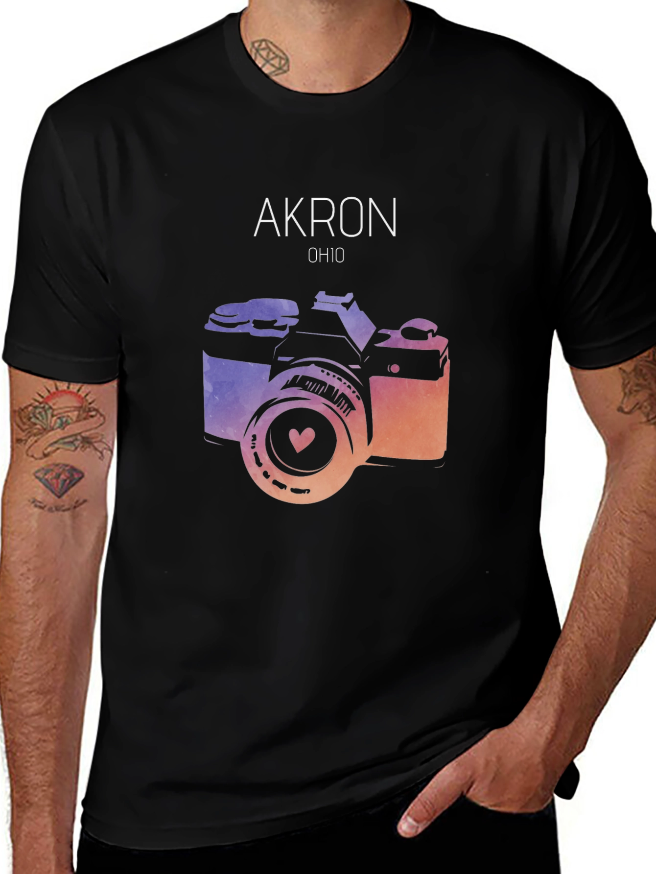 Akron Ohio Camera Graphic Tee - Unisex