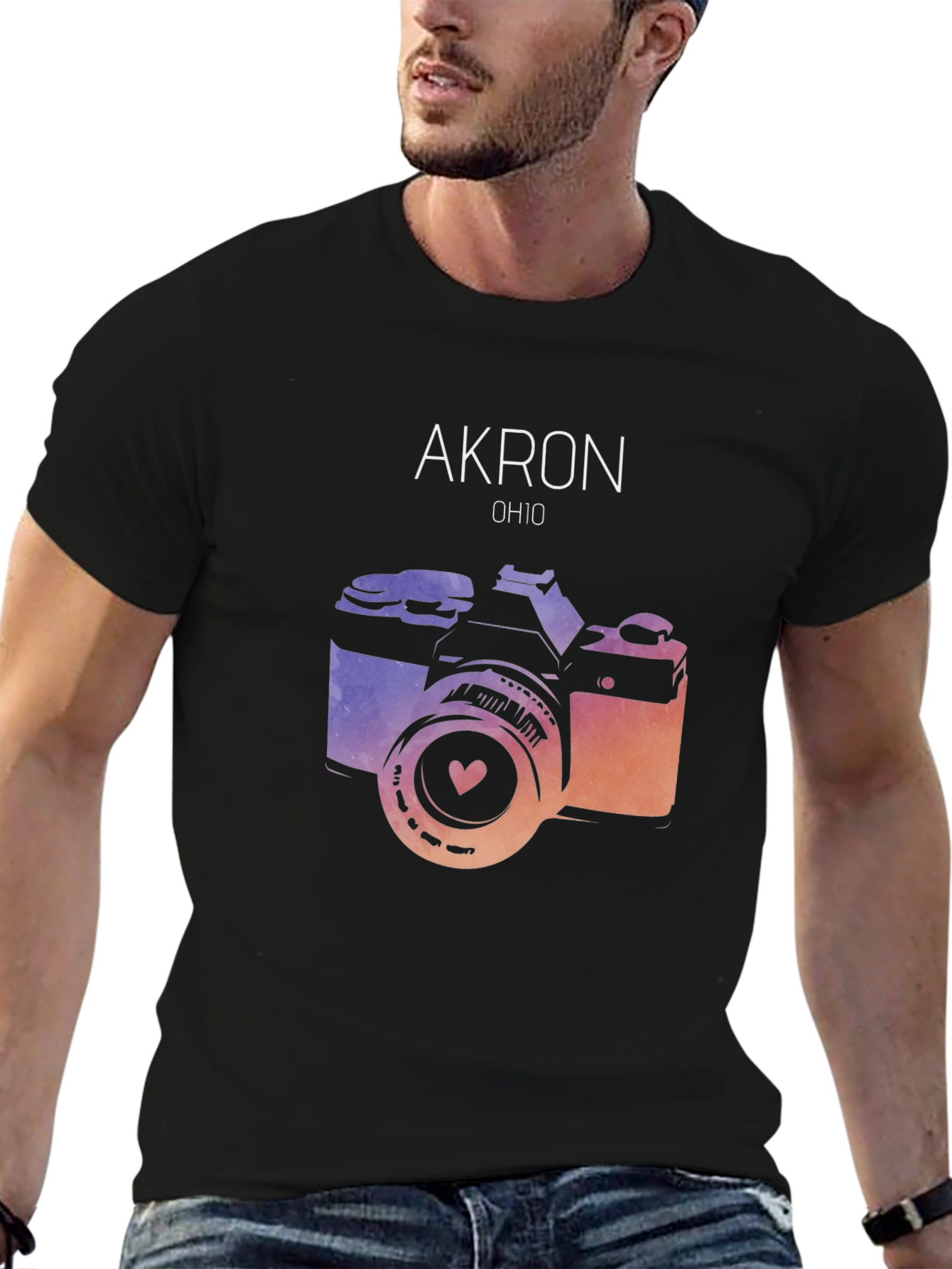 Akron Ohio Camera Graphic Tee - Unisex