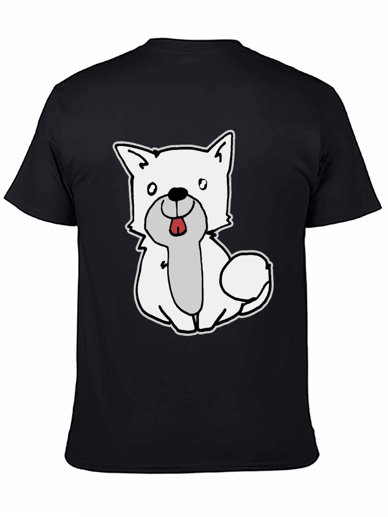 Cute Dog Graphic Black T-Shirt