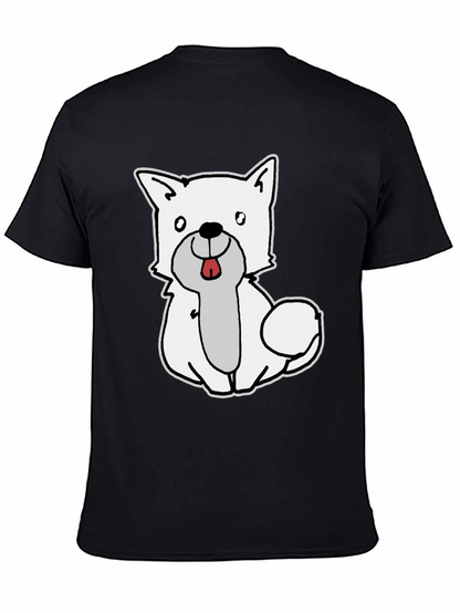 Cute Dog Graphic Black T-Shirt