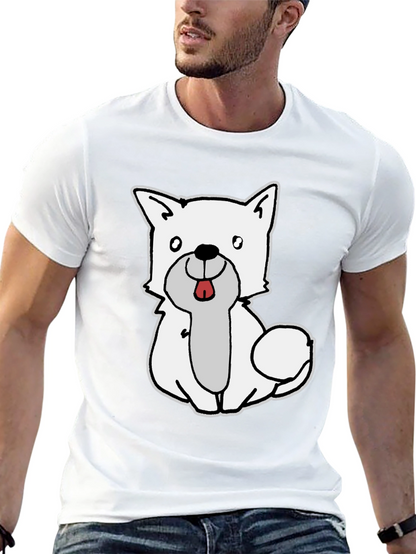 Cute Dog Graphic Black T-Shirt