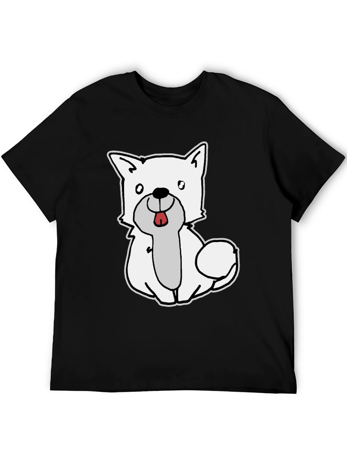 Cute Dog Graphic Black T-Shirt