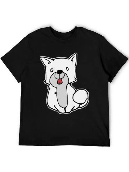 Cute Dog Graphic Black T-Shirt