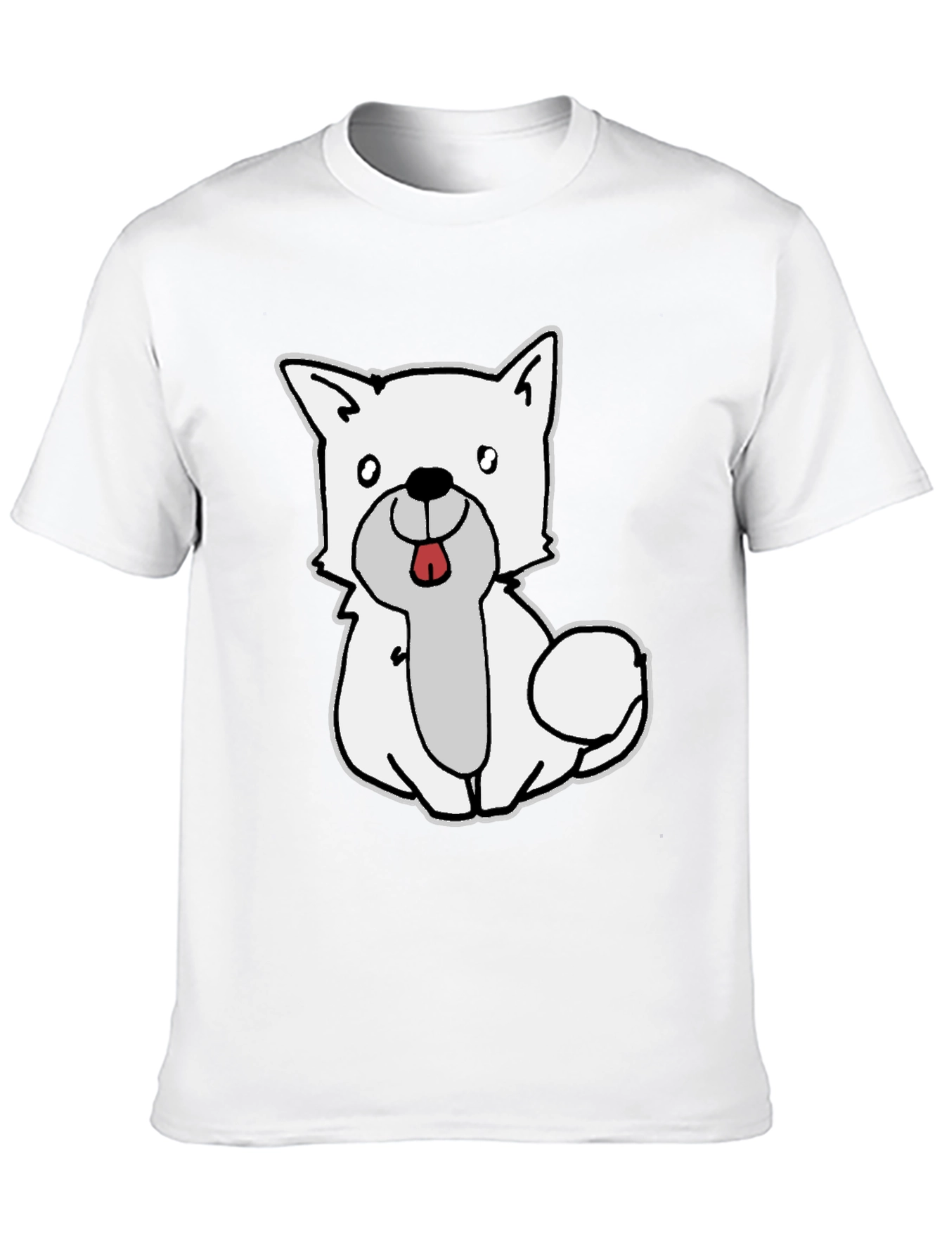Cute Dog Graphic Black T-Shirt