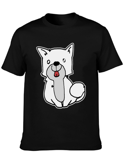 Cute Dog Graphic Black T-Shirt
