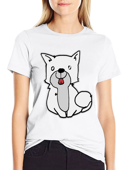 Cute Dog Graphic Black T-Shirt