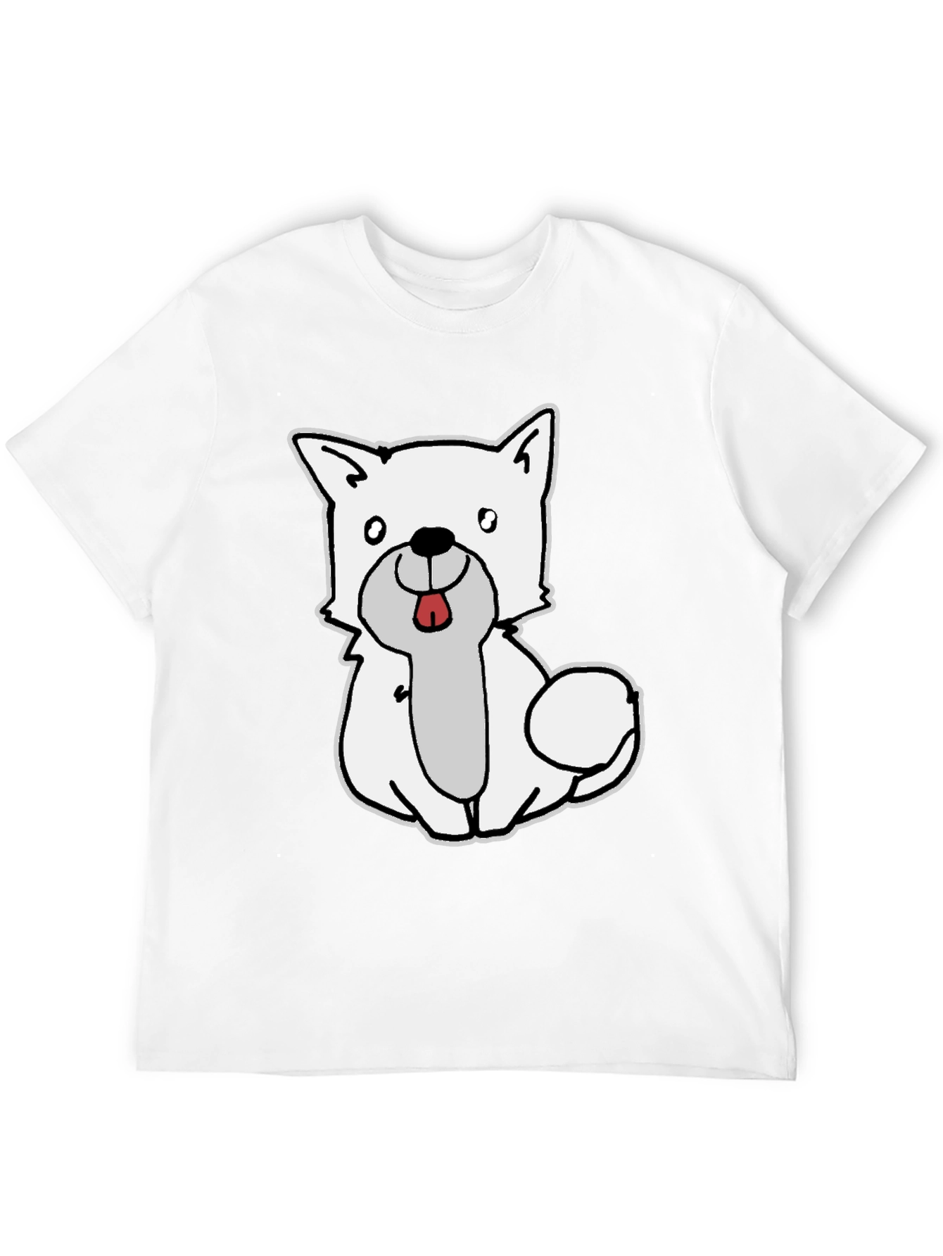 Cute Dog Graphic Black T-Shirt
