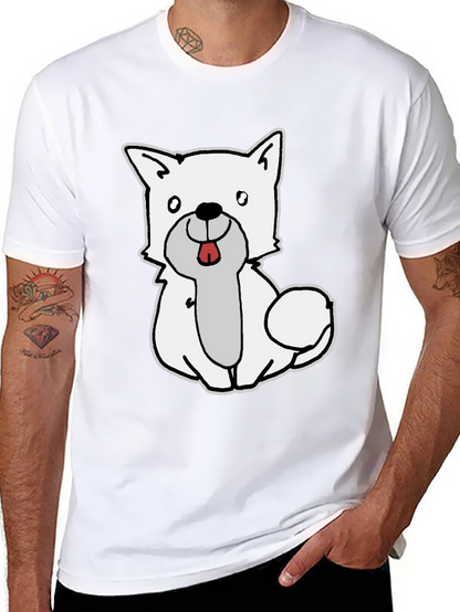 Cute Dog Graphic Black T-Shirt