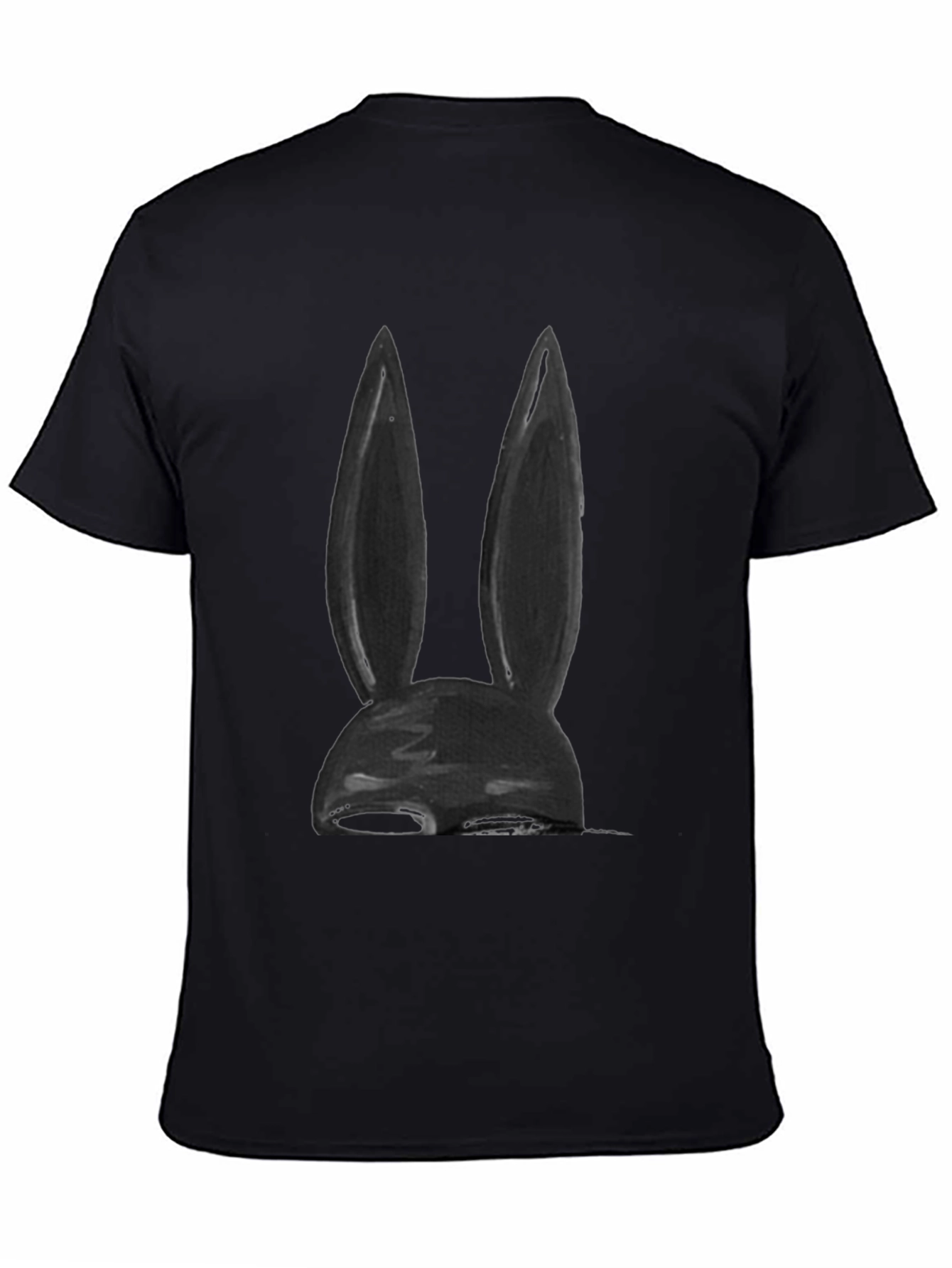 Black Bunny Ear Graphic Tee - Soft Cotton Blend