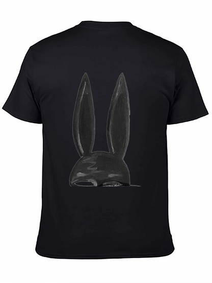 Black Bunny Ear Graphic Tee - Soft Cotton Blend