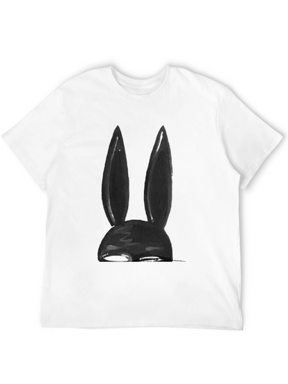 Black Bunny Ear Graphic Tee - Soft Cotton Blend