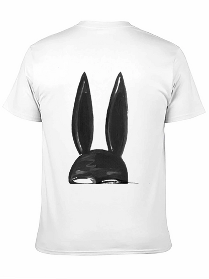 Black Bunny Ear Graphic Tee - Soft Cotton Blend