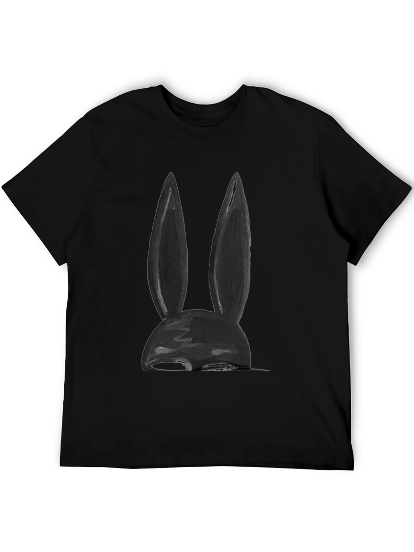 Black Bunny Ear Graphic Tee - Soft Cotton Blend