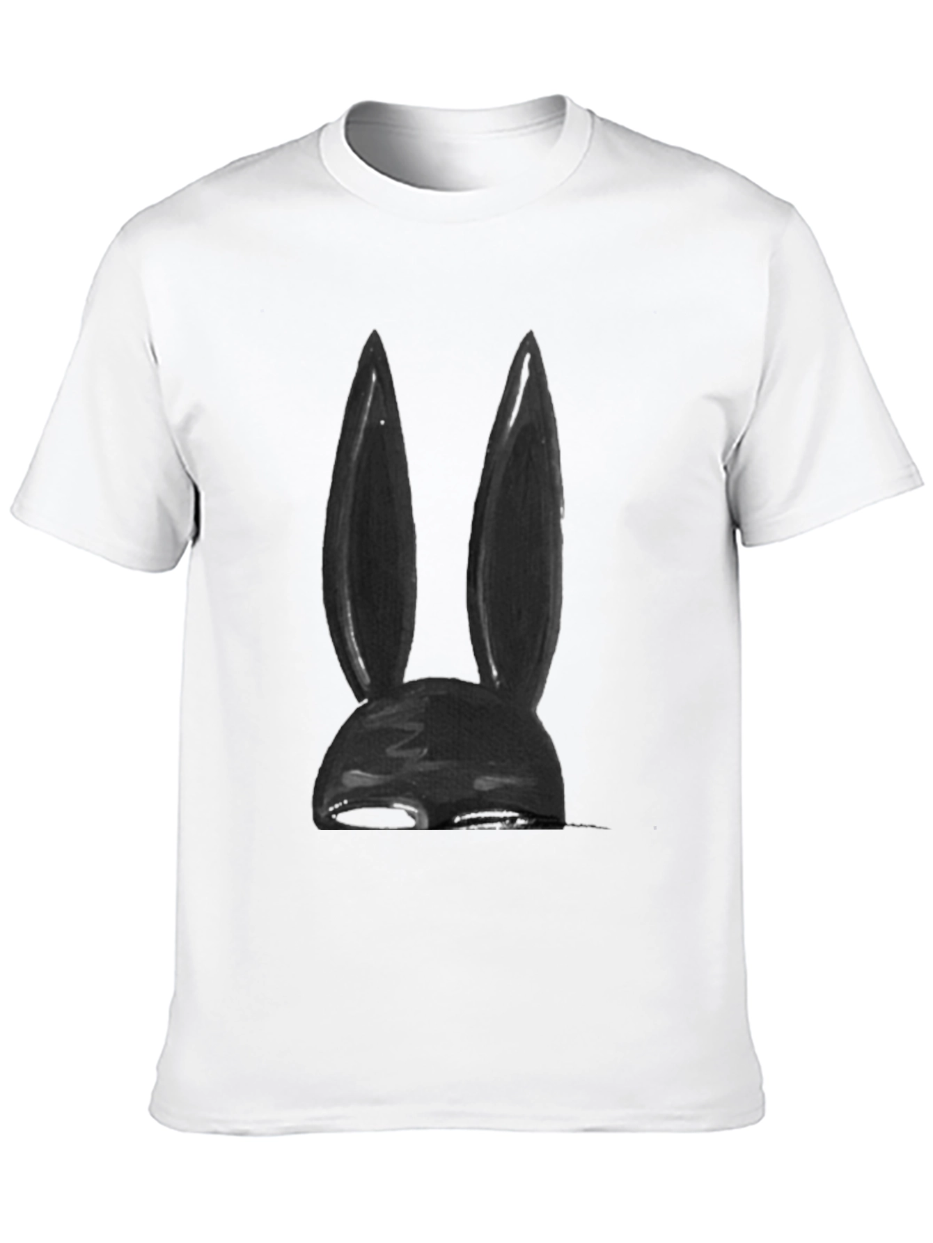 Black Bunny Ear Graphic Tee - Soft Cotton Blend