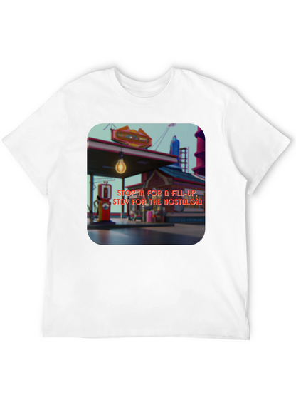 Retro Gas Station T-Shirt - Nostalgic Design