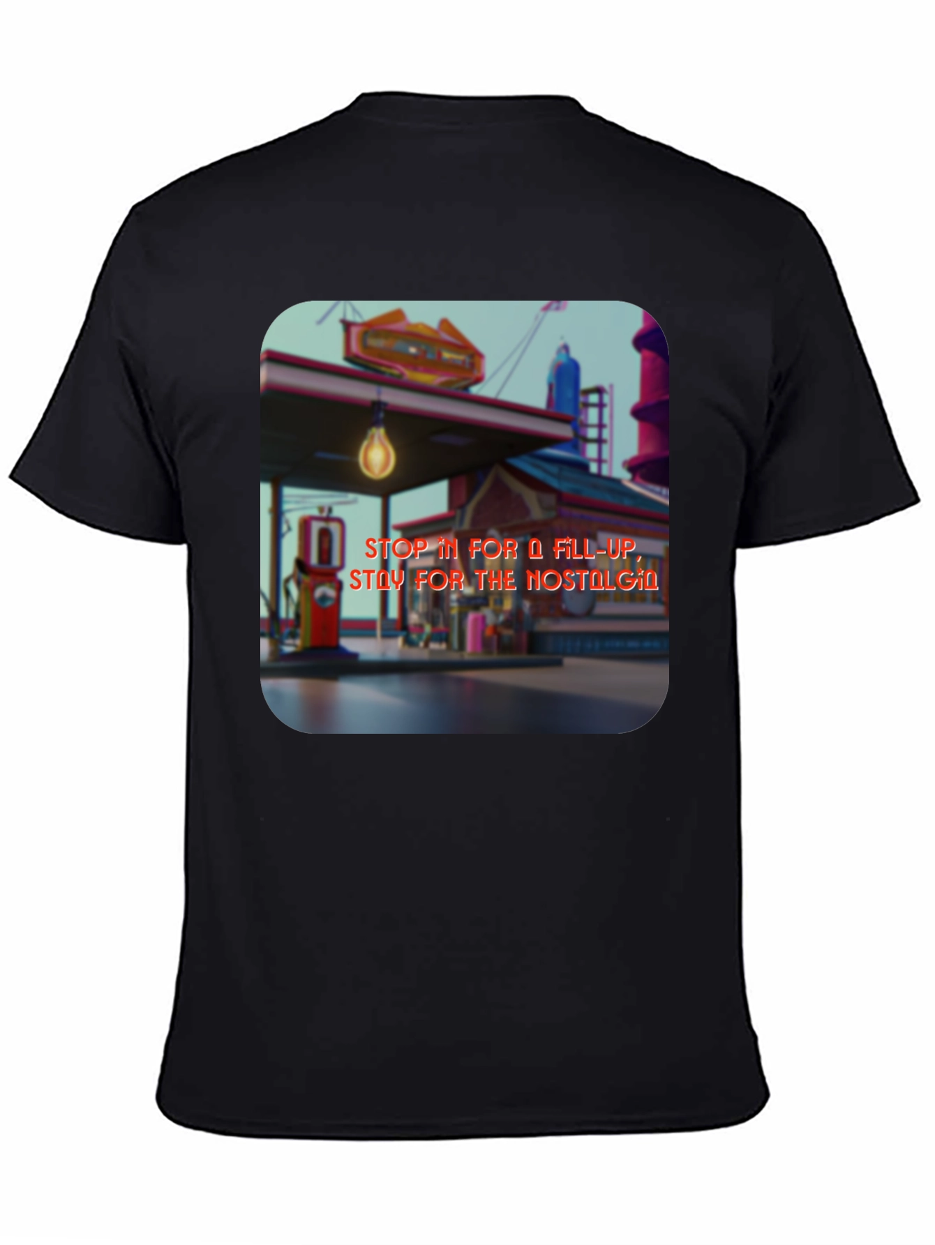 Retro Gas Station T-Shirt - Nostalgic Design