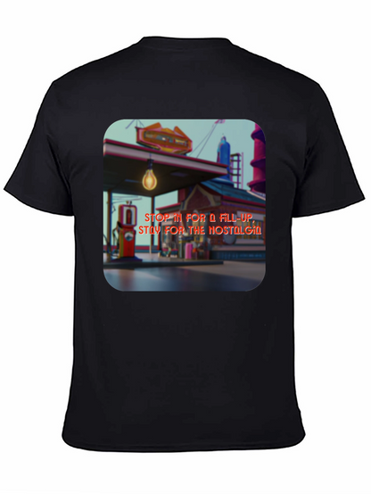 Retro Gas Station T-Shirt - Nostalgic Design