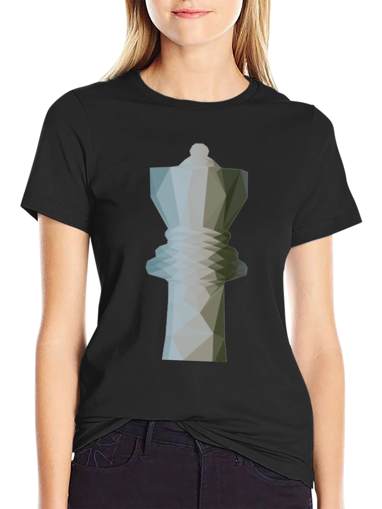 Geometric Chess Queen Graphic Tee