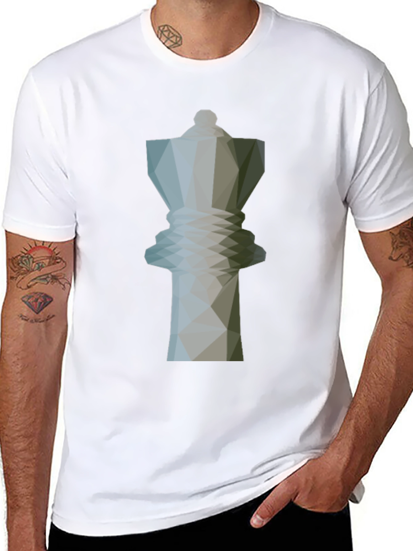 Geometric Chess Queen Graphic Tee