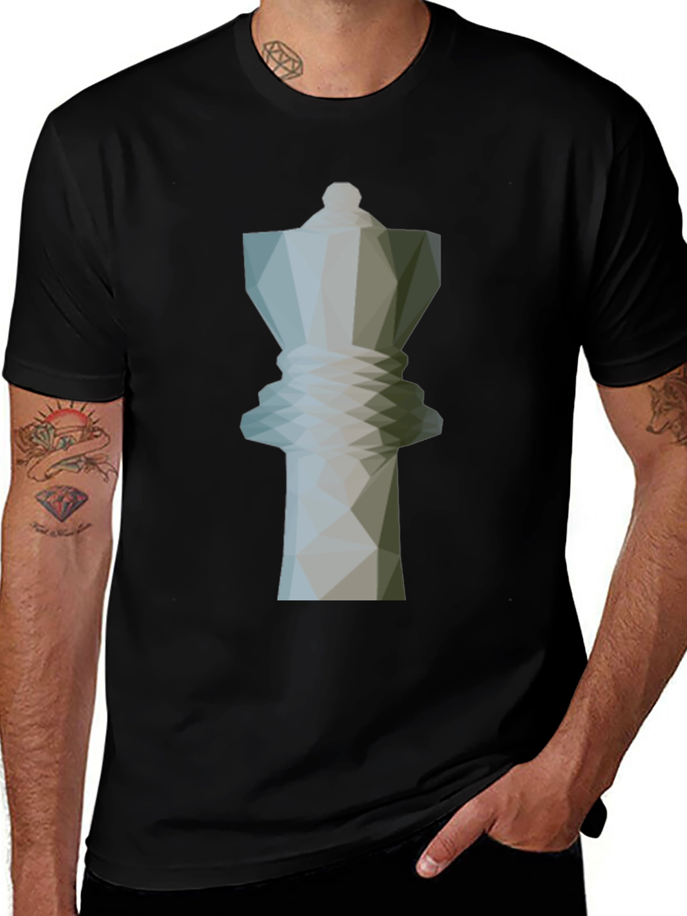 Geometric Chess Queen Graphic Tee