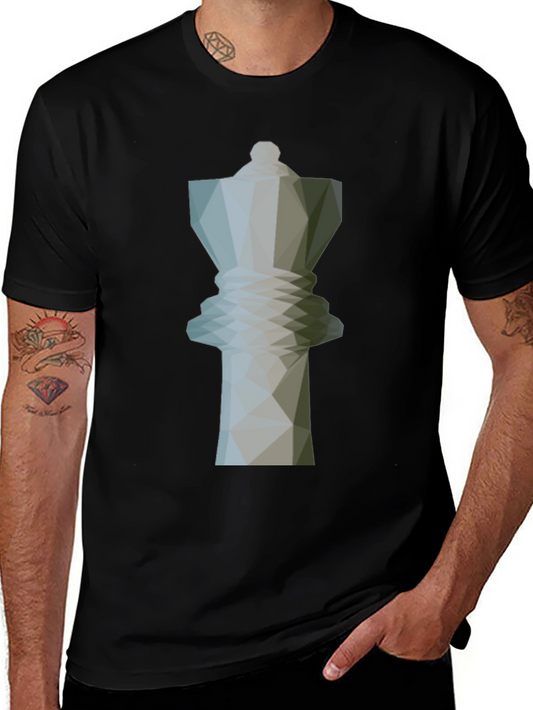 Geometric Chess Queen Graphic Tee