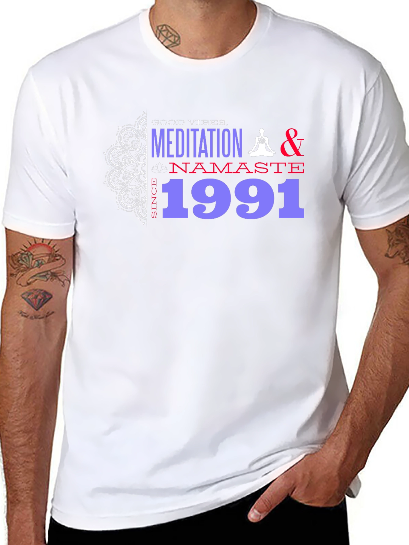 Meditation & Namaste T-Shirt - Good Vibes Since 1991