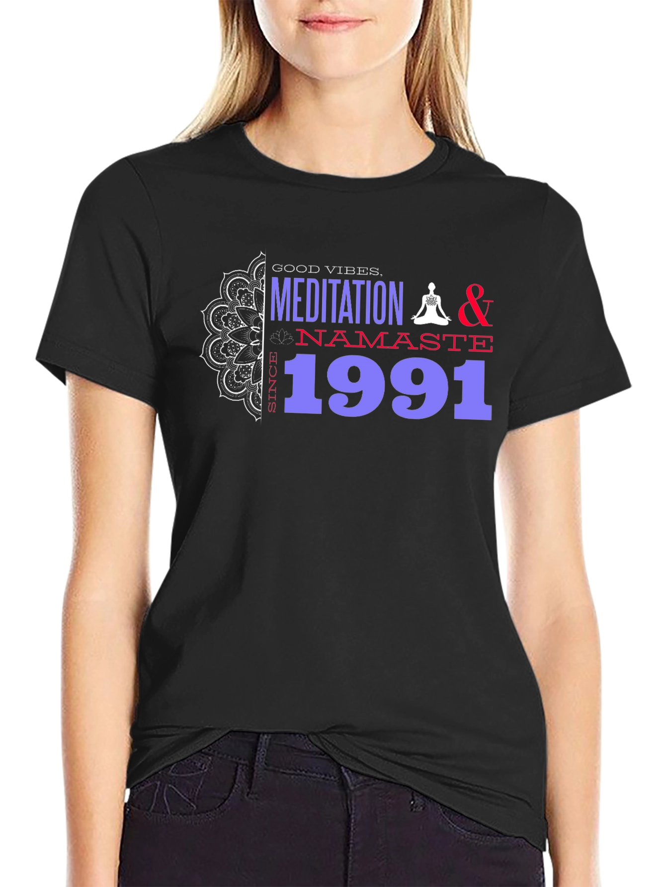 Meditation & Namaste T-Shirt - Good Vibes Since 1991