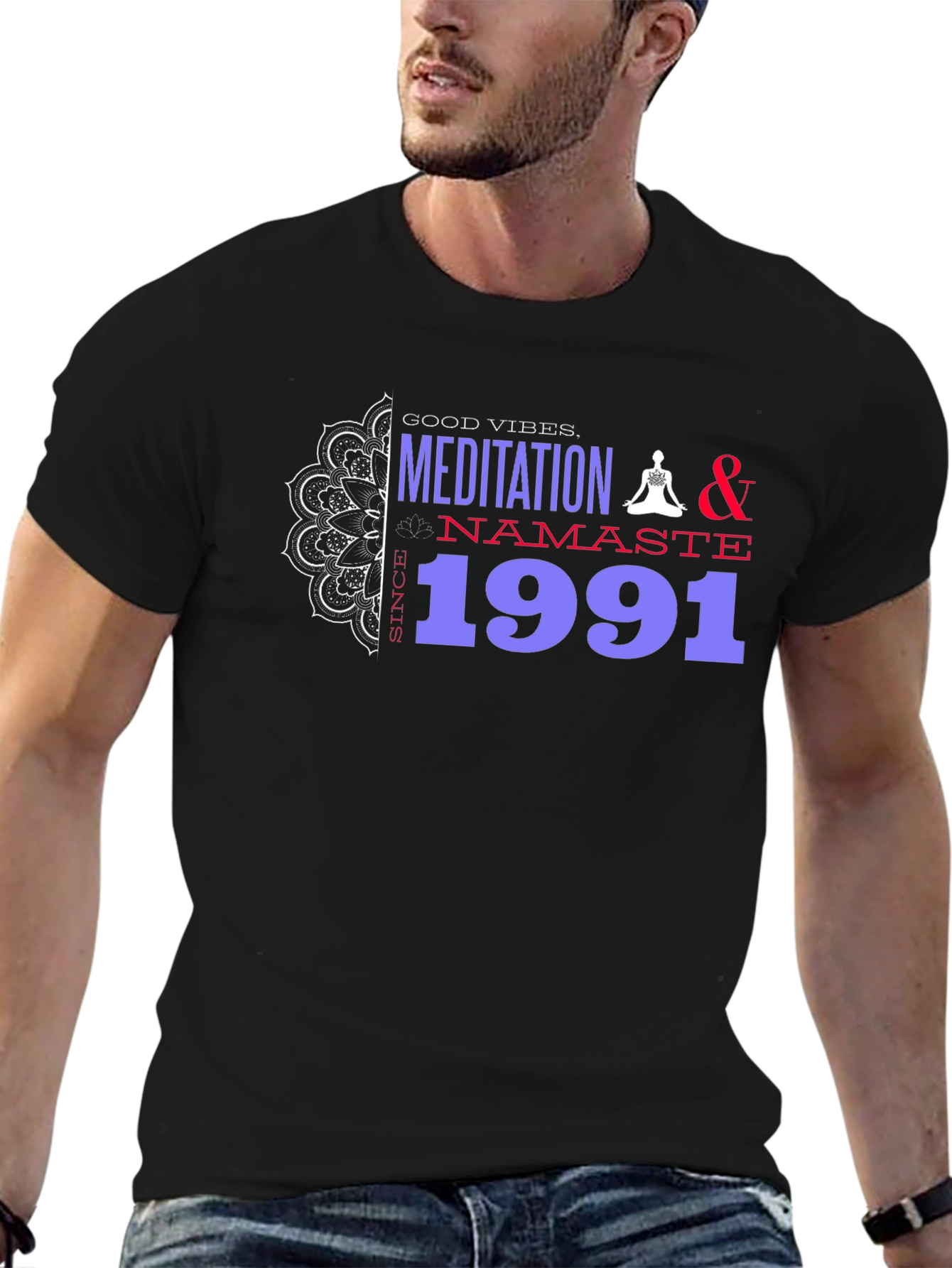 Meditation & Namaste T-Shirt - Good Vibes Since 1991