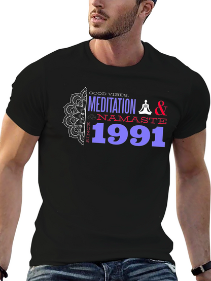 Meditation & Namaste T-Shirt - Good Vibes Since 1991