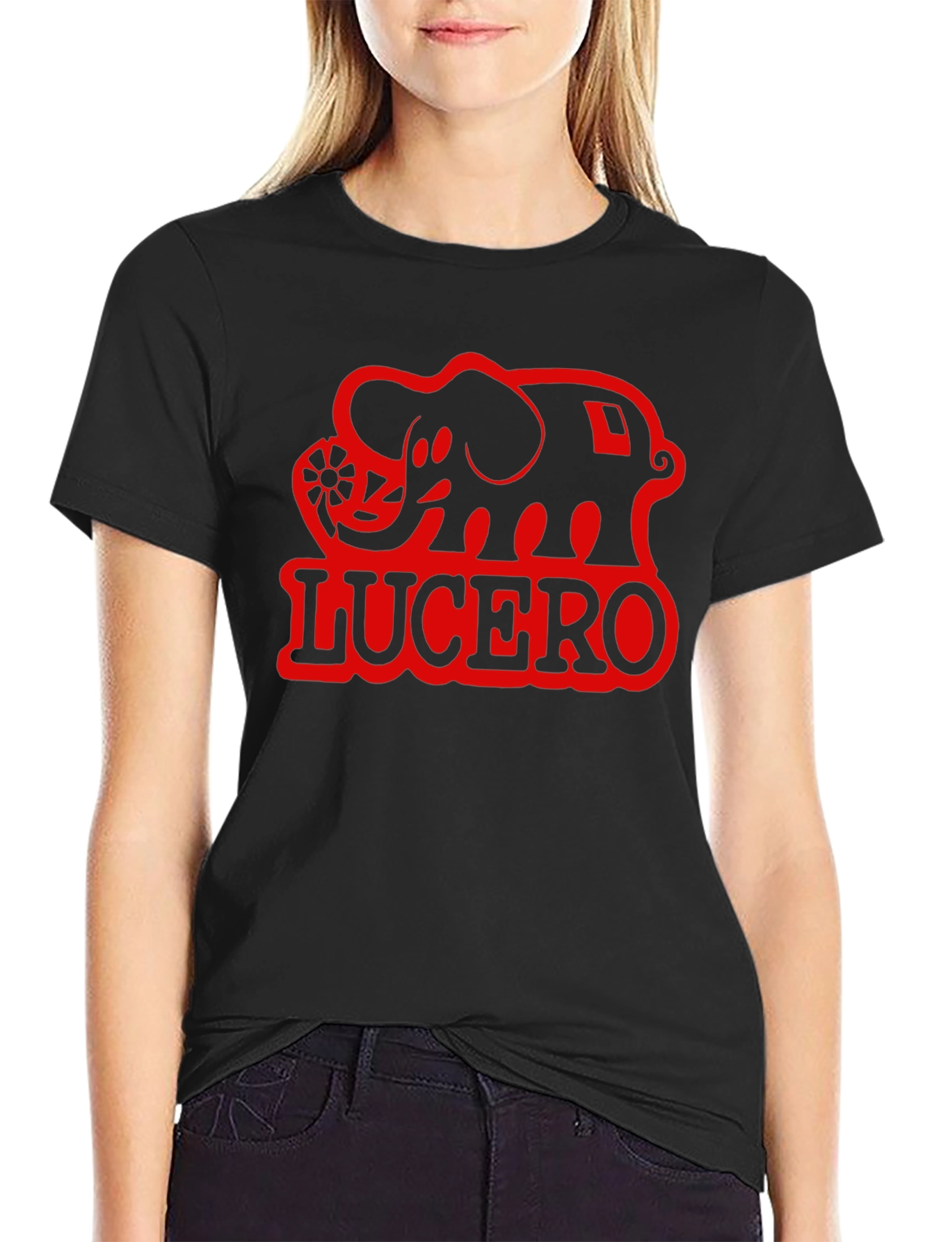 Lucero Elephant Black T-Shirt - Graphic Tee