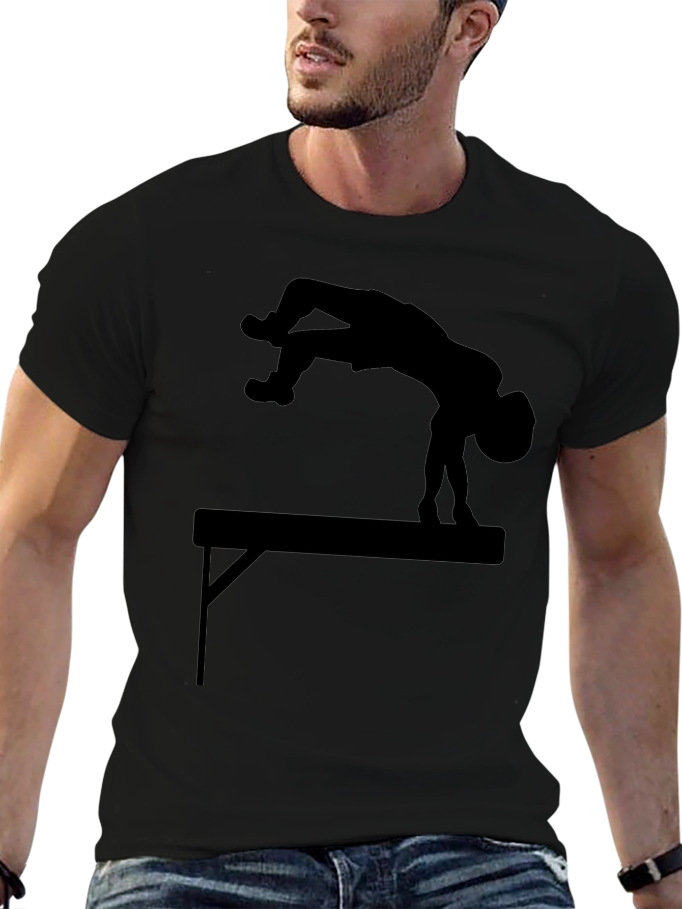 Gymnastics Beam Silhouette Tee - Black
